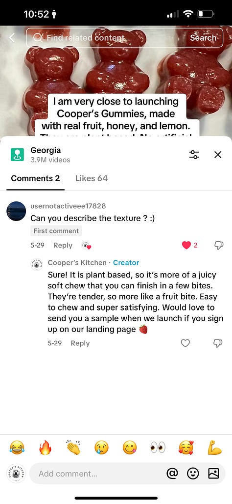 Feedback on TikTok about my new brand, Cooper's Kitchen