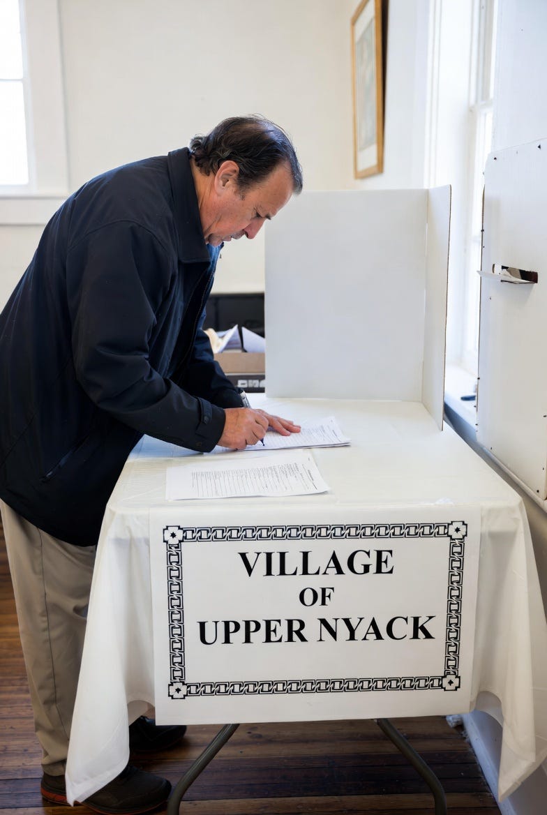 Village of Upper Nyack election, a person voting on the same date as New York State Election Law