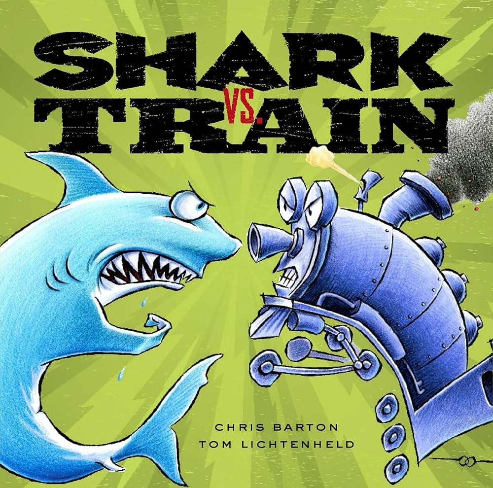 Shark vs. Train: Barton, Chris, Lichtenheld, Tom: 9780316007627: Amazon.com: Books Shark vs. Train: Barton, Chris, Lichtenheld, Tom: 9780316007627: Amazon.com: Books