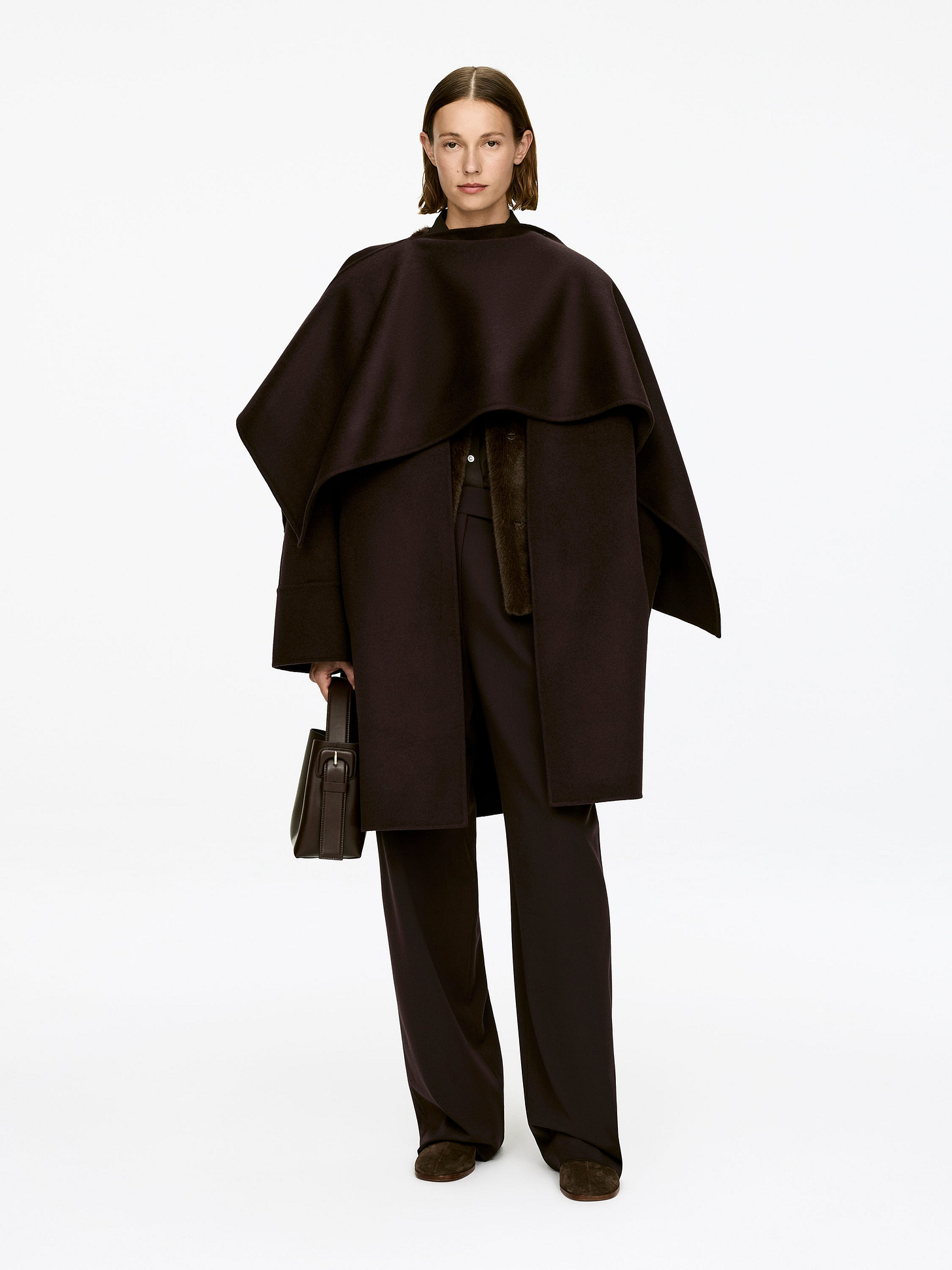Cape Doublé Coat - Dark Brown - Regular fit - Women