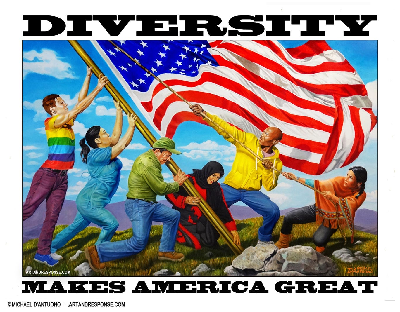 Diversity Yard Sign with wire stand | Michael D'Antuono's Art And Response  | Paintings for the Resistance