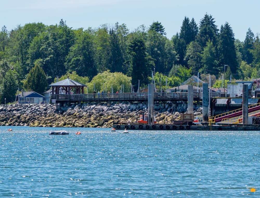 Wharf and gazebo in Gibsons Harbour on the Sunshine Coast, BC Wharf and gazebo in Gibsons Harbour on the Sunshine Coast, BC