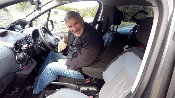 Peter drives past Caroline's campsite near Castleton and the two poets share fresh rhymes over even fresher coffees