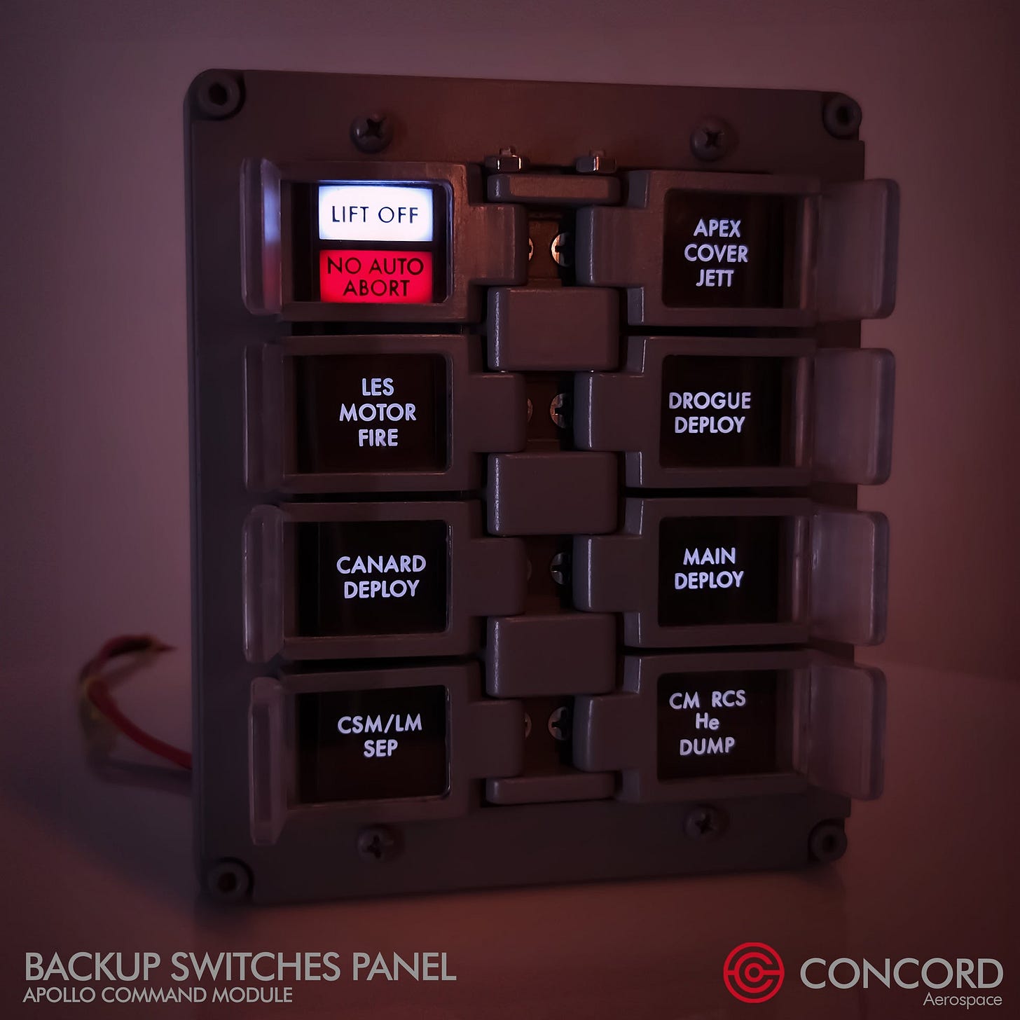 🚀 APOLLO COMMAND MODULE BACKUP SWITCHES PANEL ⭐ NASA-INSPIRED HARDWARE – Concord Aerospace 🚀 APOLLO COMMAND MODULE BACKUP SWITCHES PANEL ⭐ NASA-INSPIRED HARDWARE – Concord Aerospace