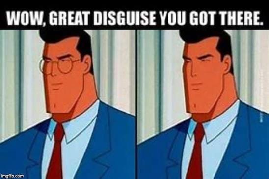 Clark Kent's glasses as a disguise in DC comics