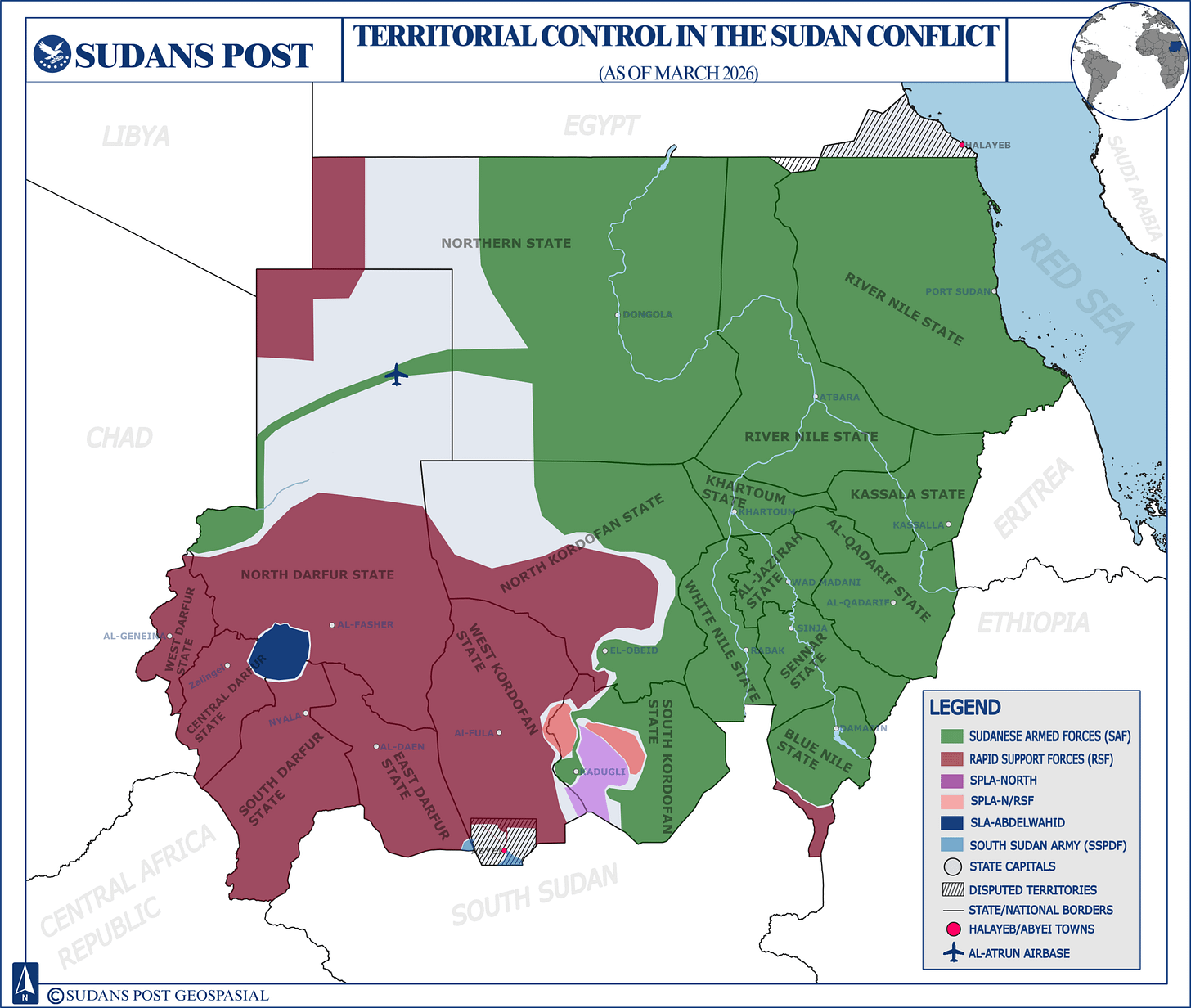 MAP | Territorial Control in Sudan's Conflict — March 2026 - Sudans Post