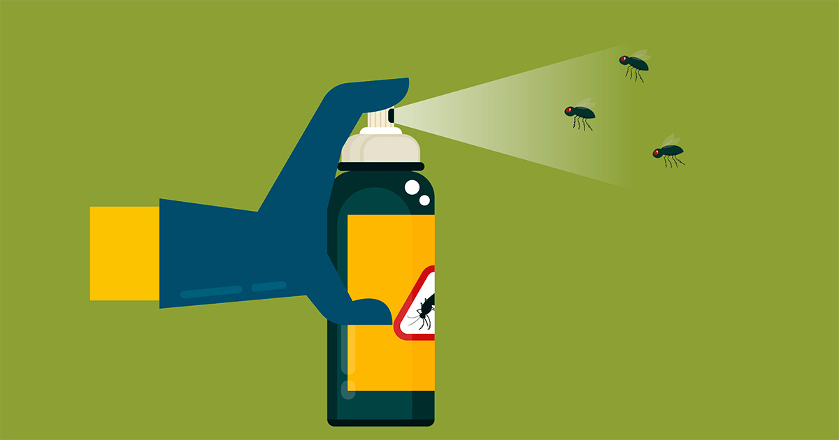 A imagem contém uma ilustração de um veneno para insetos