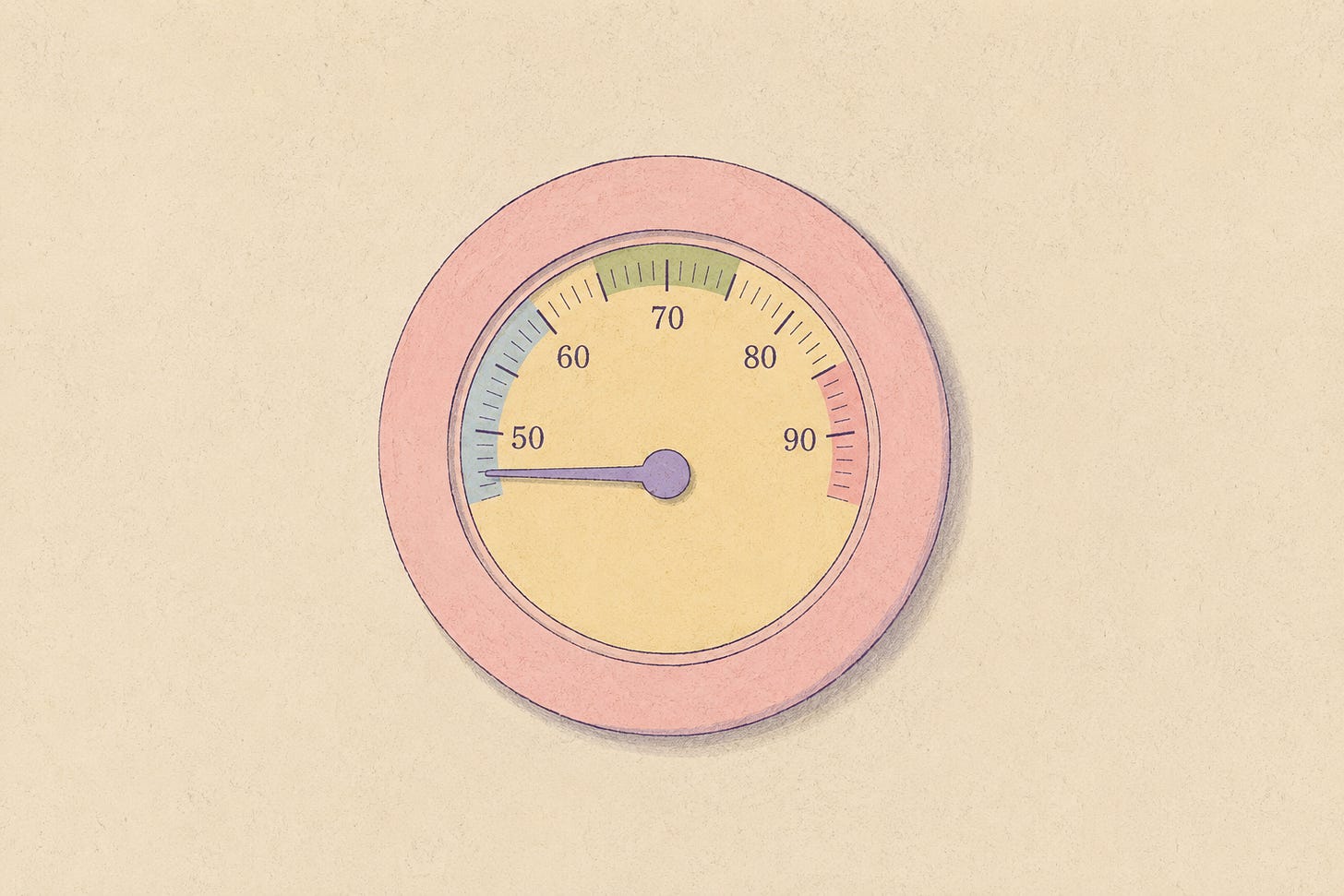 An image of a thermostat showing a low temperature An image of a thermostat showing a low temperature