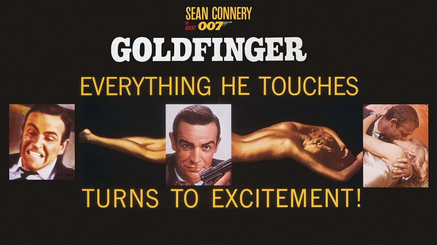 1964 Goldfinger Movie Poster 11X17 007 James Bond Sean Connery Pussy Galore  🍿 | eBay