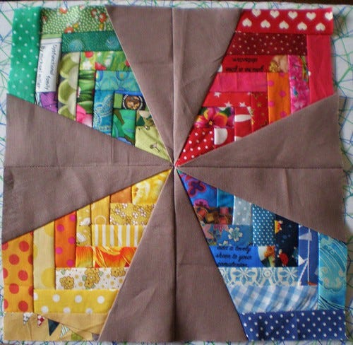 Patchwork Star in Progress Patchwork Star in Progress