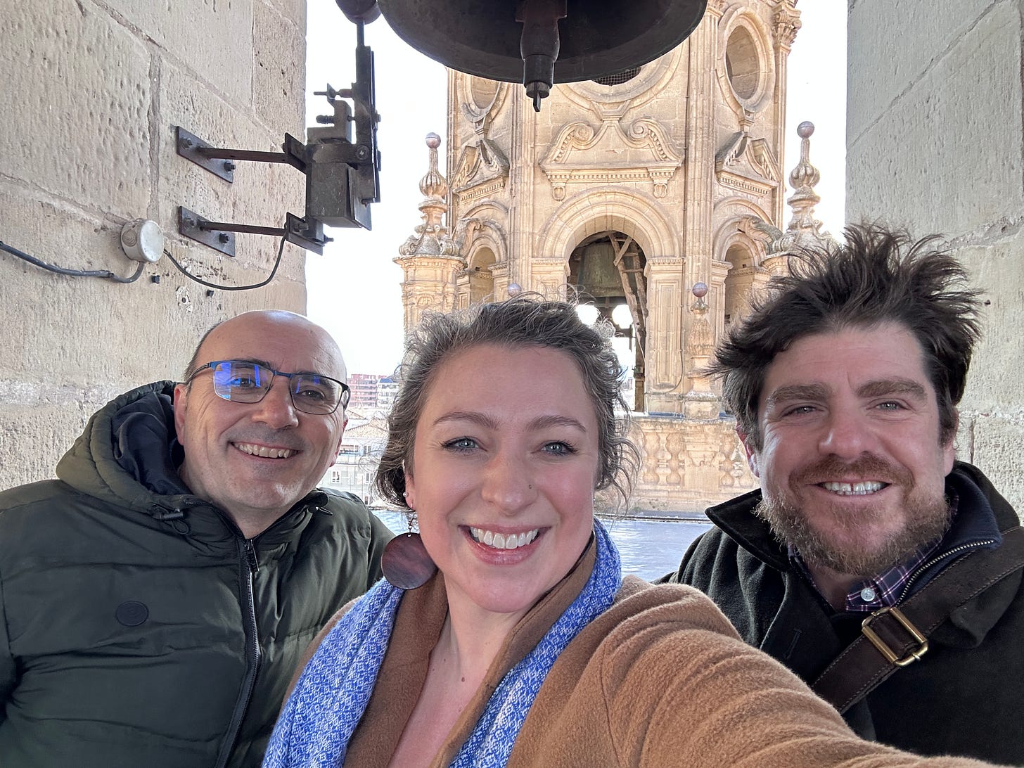 In the bell tower of Concatedral de Santa María de la Redonda.