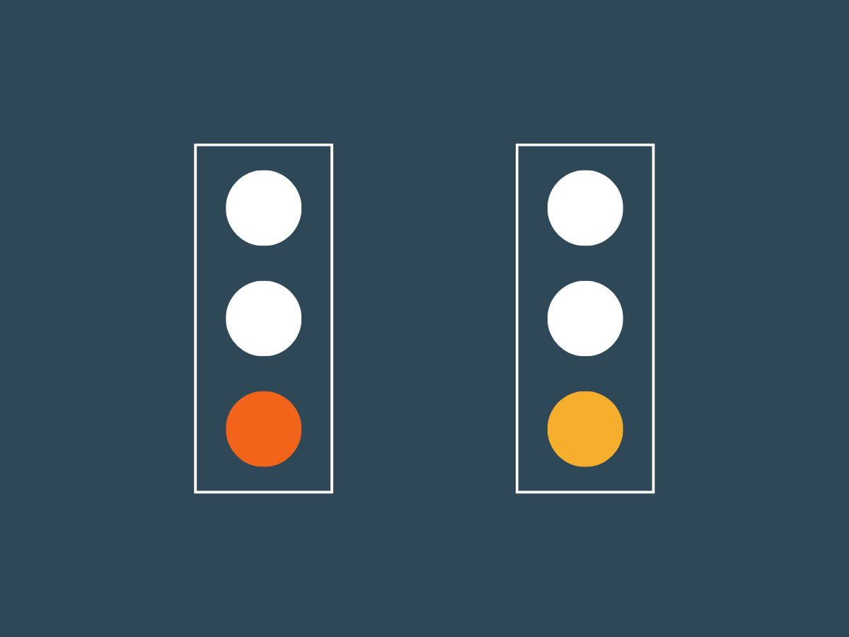 blue background with two traffic lights on it