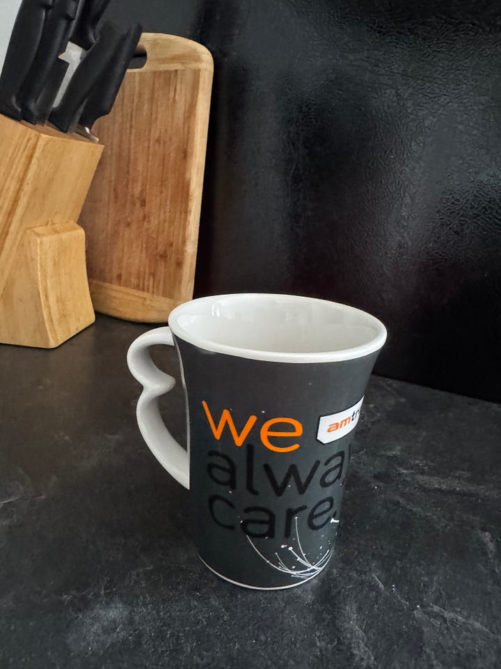A mug that says weam trans always care