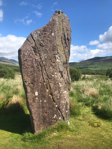 Standing Stones in the Clava Cairns in Culloden Moor (near Inverness), and in the isle of Arran.