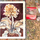 Playtime: Pebbles & Petals paintings in Neocolor II crayons