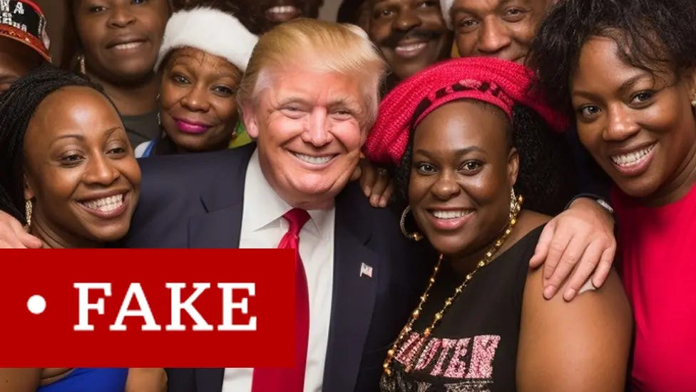 AI-GENERATED IMAGE AI-generated image of Trump with black voters
