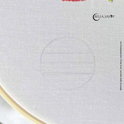 circle drawing on fabric divided into 4 sections