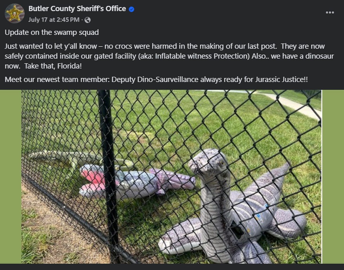 Butler County sheriff's alligator post called 'egregious act of cruelty' Butler County sheriff's alligator post called 'egregious act of cruelty'