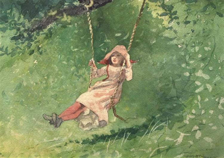 Girl on a Swing, 1897 - Winslow Homer - WikiArt.org