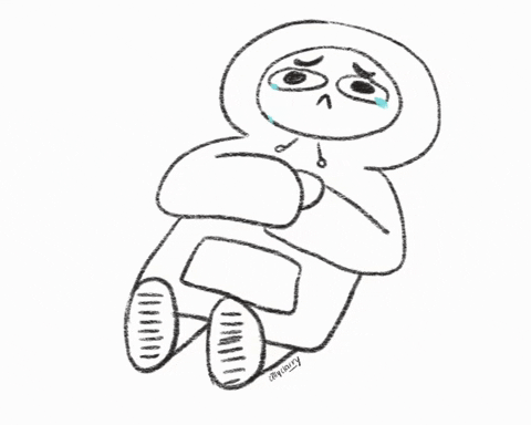 A drawing of a person lying flat on their back, arms folded. Tears stream from their eyes. A drawing of a person lying flat on their back, arms folded. Tears stream from their eyes.