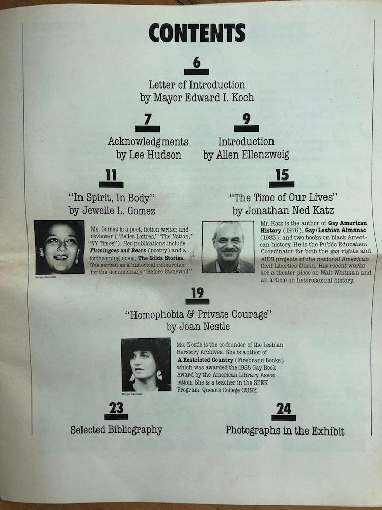 Contents page of Prejudice & Pride.