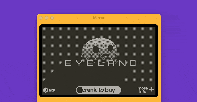 A store page showing a button saying "Crank to buy" and "Keep going" as the user cranks faster.