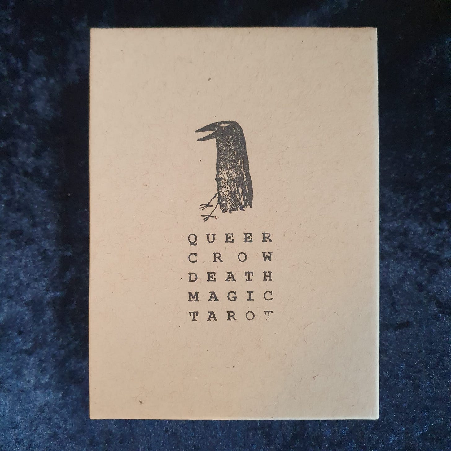 Queer Crow Death Magic Tarot card illustrated by Frank Duffy, photographed for the CJ DeBarra interview.