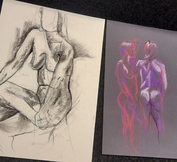 nude model posing for drawing cardiff
