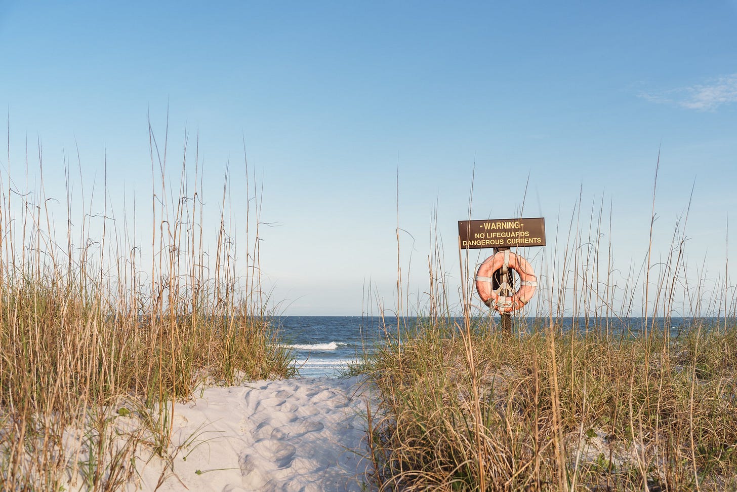 sand dunes and sea grasses on figure eight island, north carolina