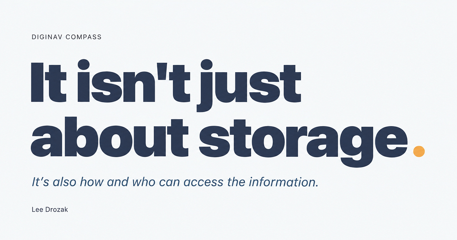 It isn't just about storage. It's also how and who can access the information. — Lee Drozak It isn't just about storage. It's also how and who can access the information. — Lee Drozak