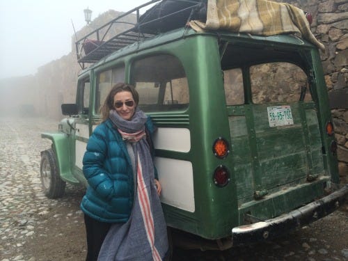 driving into the ghost town