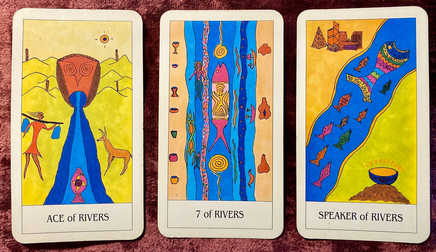 Water / River cards from the Shining Tribe Tarot