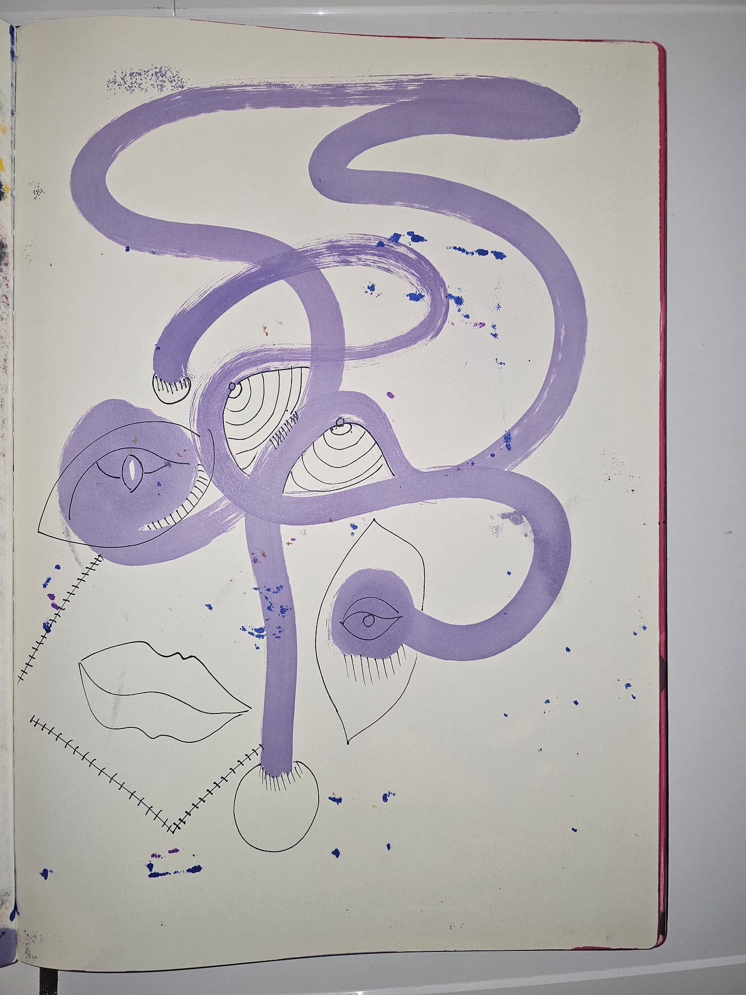 Human-made abstract drawing of a fragmented face critiquing artificial intelligence, curiosity, and facial data extraction by FatbikeHero. Human-made abstract drawing of a fragmented face critiquing artificial intelligence, curiosity, and facial data extraction by FatbikeHero.