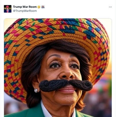 May be a meme of 1 person, hat and text that says 'Trump War Room @TrumpWarRoom SOMNIT'