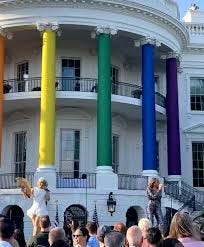 White House Pillars in Pride Colors ...