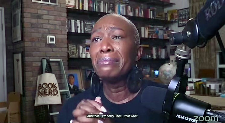 Joy Reid breaks down in tears during first livestream since shock ...