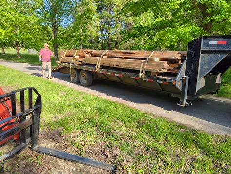 New pullets on-site, lumber logistics and milling, a snapping turtle, and more
