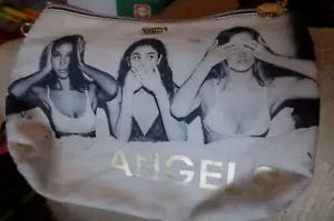 Victoria Secret Makeup Clutch Purse Bag Zipper Hear, See, Speak No evil Angels - Picture 1 of 5