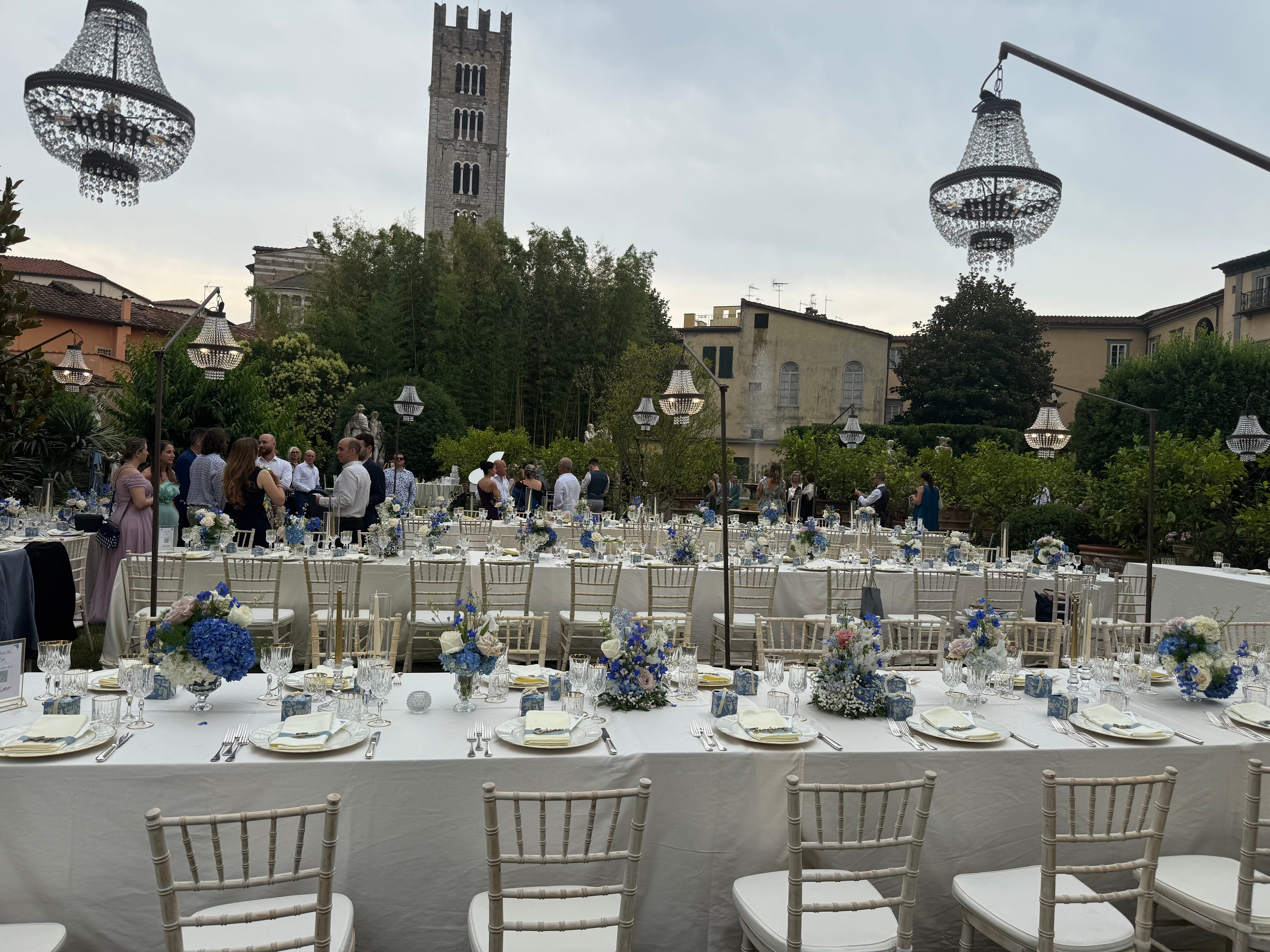 A wedding in Lucca, Pizzas at a party outside of town, and working