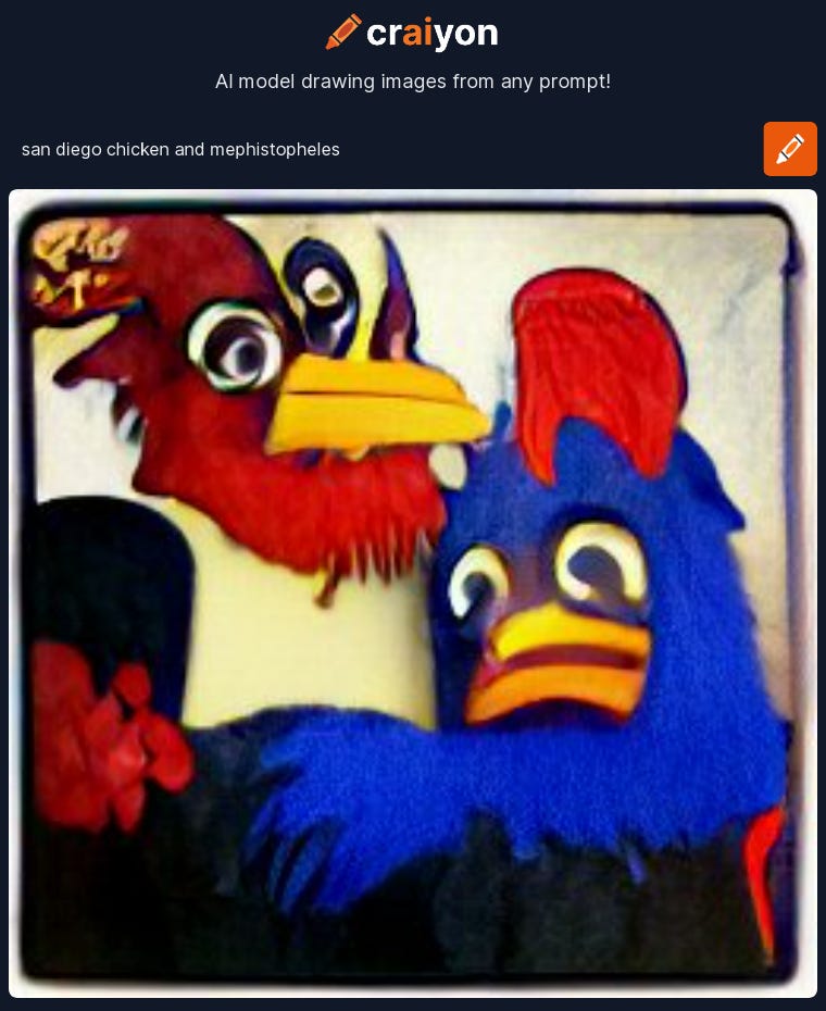 San Diego Chicken and Mephisopheles