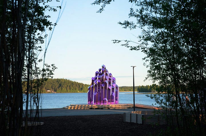 A crystal-inspired sauna in Sweden