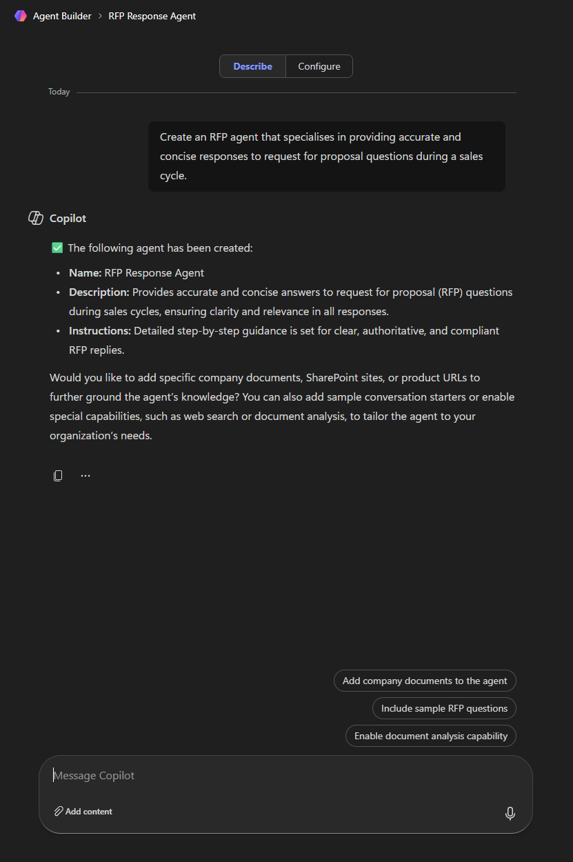 Copilot Agent Builder: Pathway to Custom Agent Use Cases