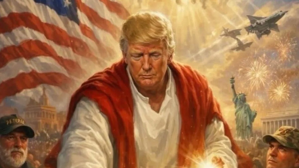 Jesus Trump Deletes Pic Of Himself Healing Sick Because MAGA Is No Fun Anymore
