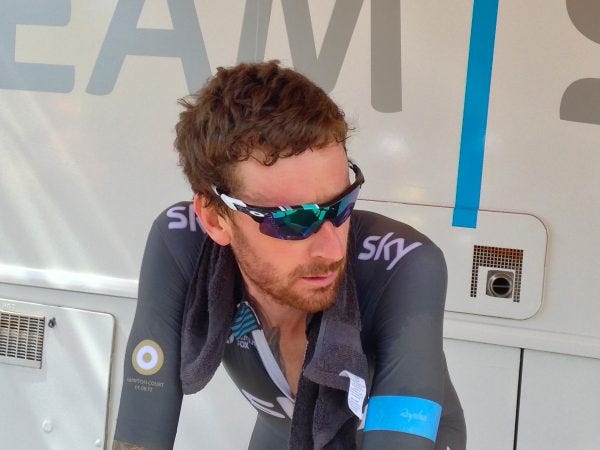 Wiggins cools down. Can you tell he won? Wiggins cools down. Can you tell he won?