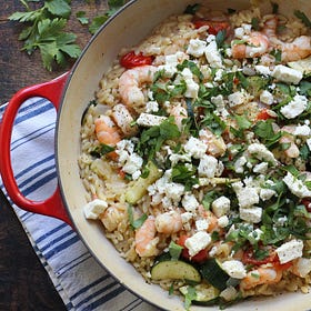 One Pot Shrimp and Orzo