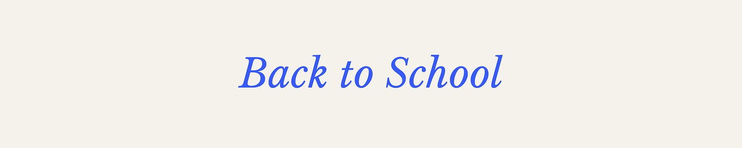 Back to School Back to School