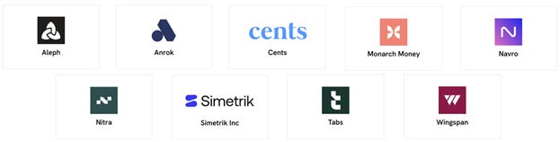 A collection of various tech and finance brand logos and initials, including Cents, Monarch Money, and Simetrik Inc.
AI-generated content may be incorrect. A collection of various tech and finance brand logos and initials, including Cents, Monarch Money, and Simetrik Inc.
AI-generated content may be incorrect.