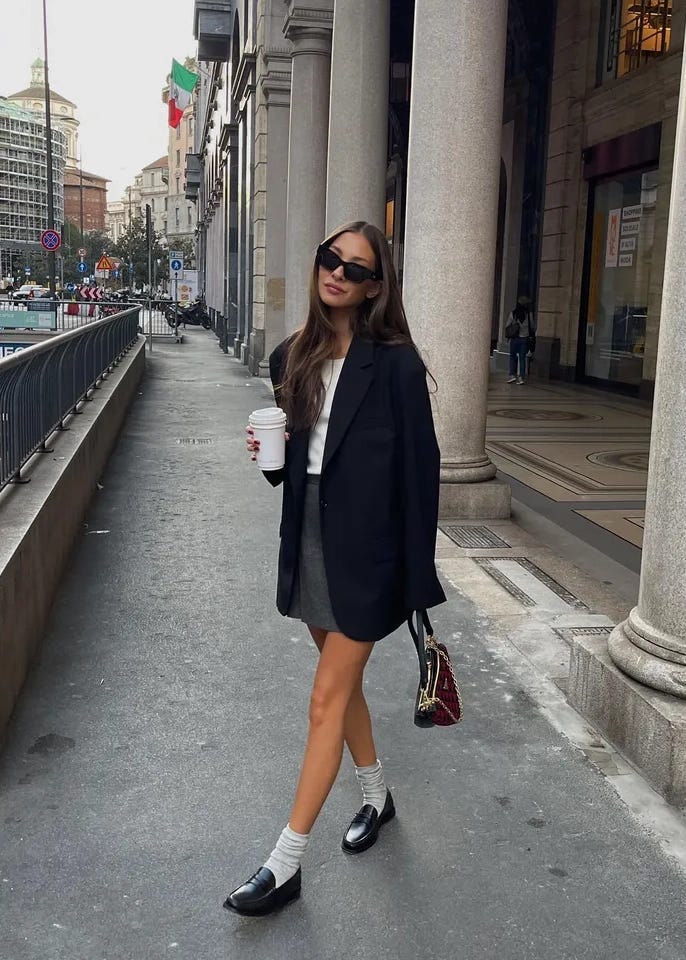Work outfit with flat loafers Work outfit with flat loafers