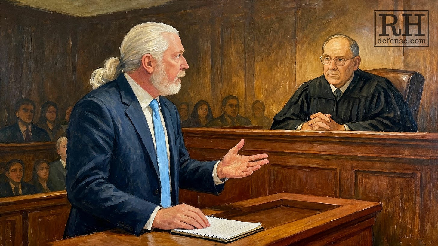 Fresno Criminal Defense Lawyer Rick Horowitz makes his case to Judge Penner in the Fresno Superior Court