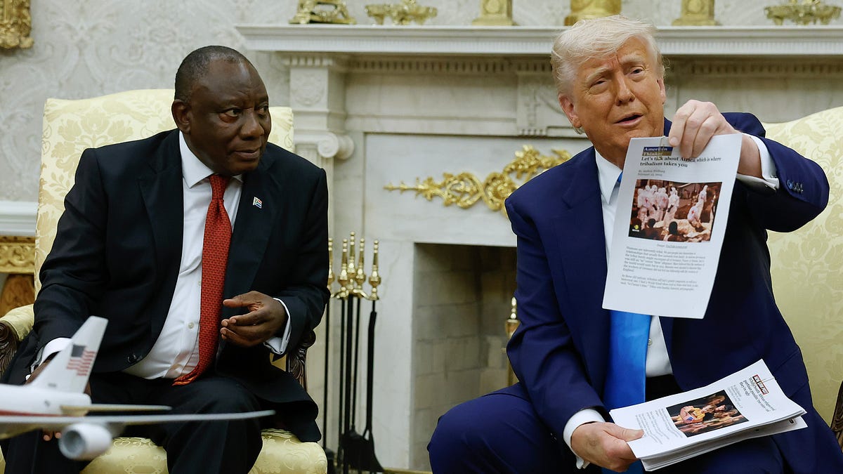 memeorandum: Trump Called It ‘White Genocide.’ Now the White People Are Flocking Home. (Holly Berkley Fletcher